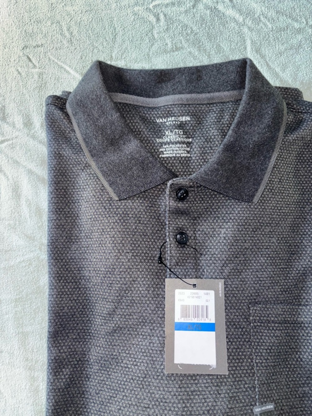 Van Heusen Men's Charcoal Gray Polo Shirt